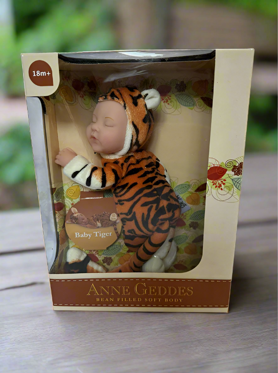 Anne Geddes 9 inch Baby Tiger Doll - Bean Filled Soft Body Collection