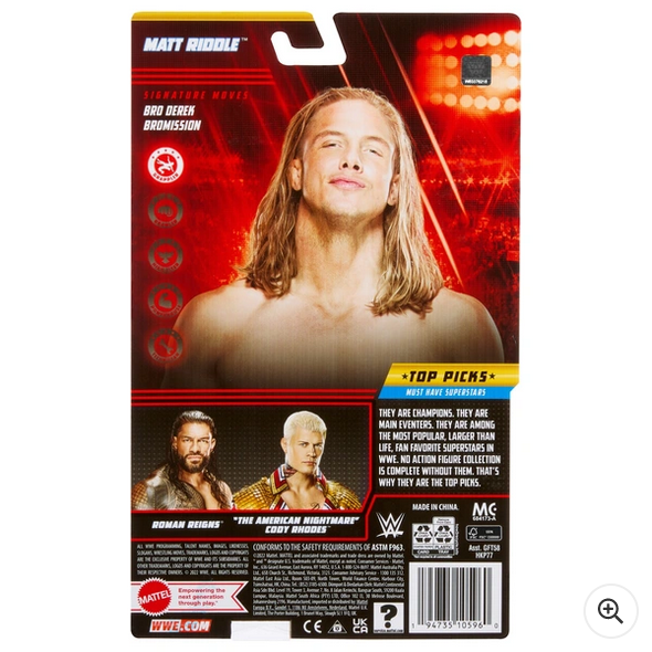 WWE Basic Series Top Picks Matt Riddle Action Figure