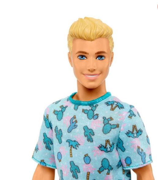 Ken Barbie Fashionista Doll 211 with Blonde Hair and Cactus Tee