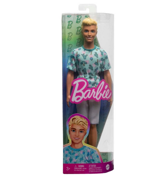 Ken Barbie Fashionista Doll 211 with Blonde Hair and Cactus Tee