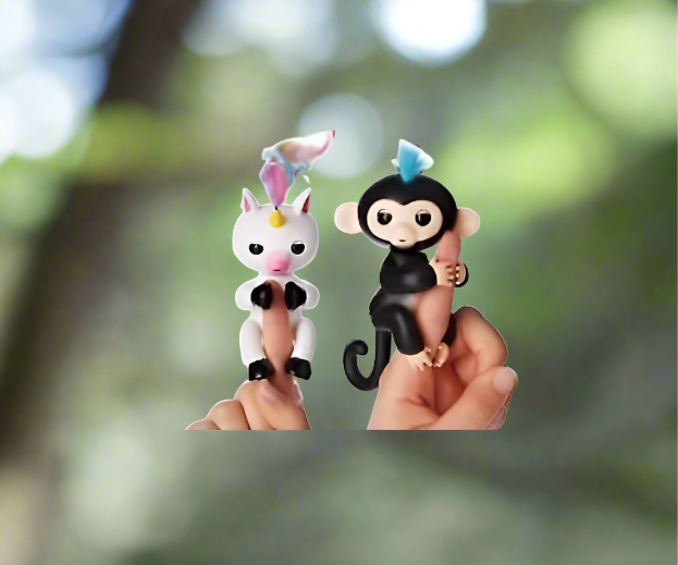 2 Packs - Premium Fingerfun  Interactive black Monkey And Interactive unicorn