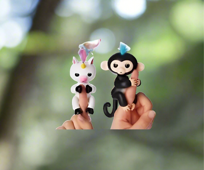 2 Packs - Premium Fingerfun  Interactive black Monkey And Interactive unicorn