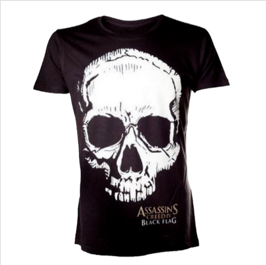 Assassin'S Creed Iv Black Flag Black Skull T-Shirt Small  Size S