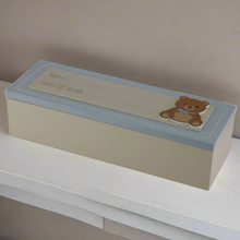 Load image into Gallery viewer, Baby Boy Keepsake Box With Teddy Motif - Date of Birth