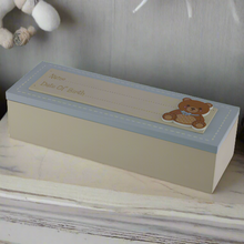Load image into Gallery viewer, Baby Boy Keepsake Box With Teddy Motif - Date of Birth