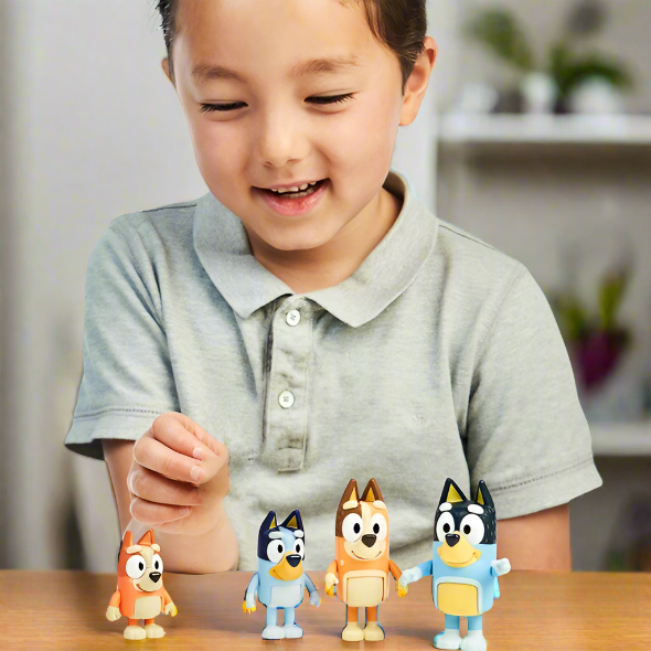 Bluey 4 Figure Pack - Bluey & Family