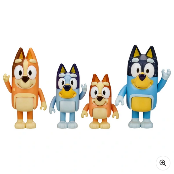 Bluey 4 Figure Pack - Bluey & Family