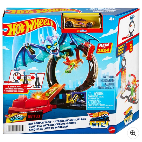 Hot Wheels City Let's Race Netflix - Bat Loop Attack Set