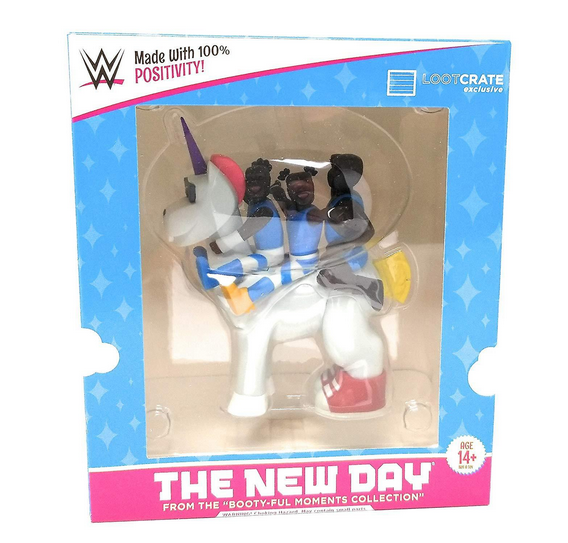 WWE The New Day 2016 Unicorn Vinyl Figure Slam Loot Crate Booty Ful Moment