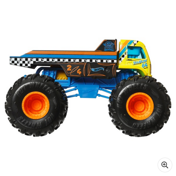 Hot Wheels Monster Trucks Diecast Cars Oversized Haulin 64 1:24 Scale