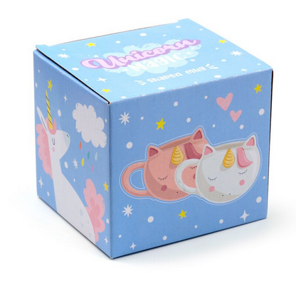 White Enchanted Rainbows Unicorn Ceramic Shaped Mug
