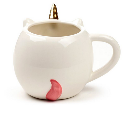 White Enchanted Rainbows Unicorn Ceramic Shaped Mug