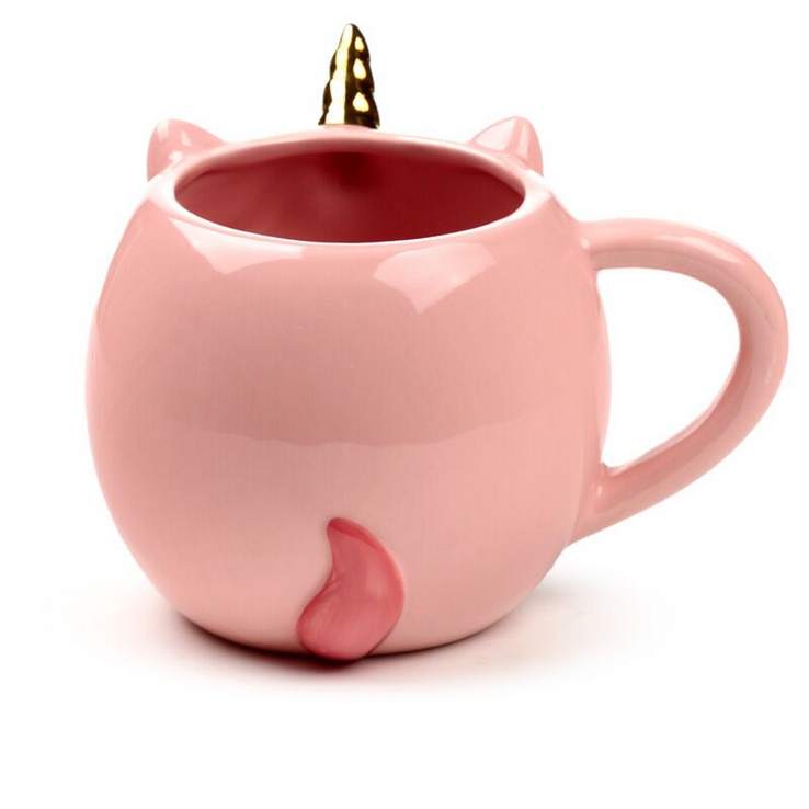 Pink Enchanted Rainbows Unicorn Ceramic Shaped Mug