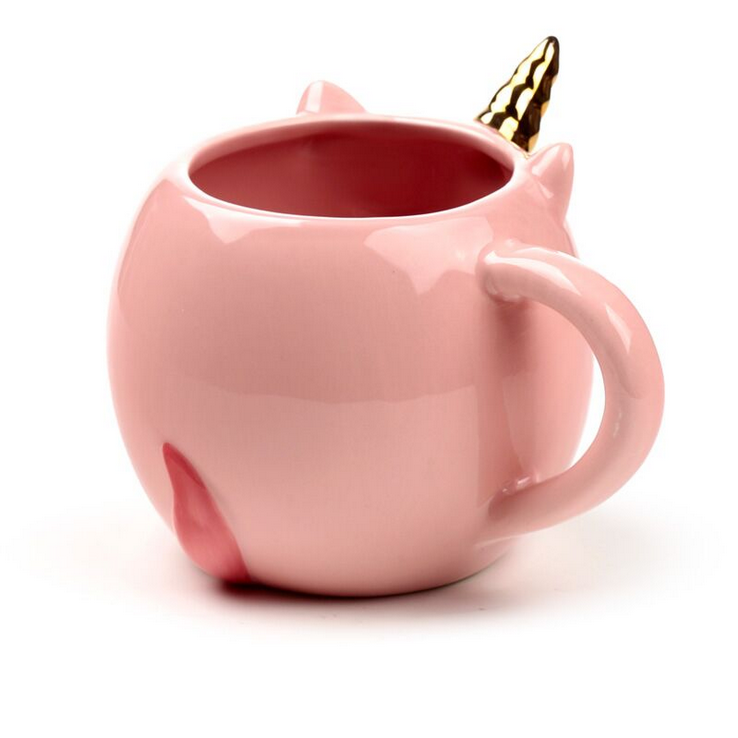 Pink Enchanted Rainbows Unicorn Ceramic Shaped Mug