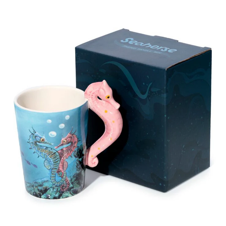 Lisa Parker Seahorse Ceramic Shaped Handle Mug