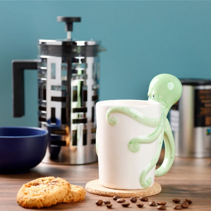 Lisa Parker Octopus Ceramic Shaped Handle Mug