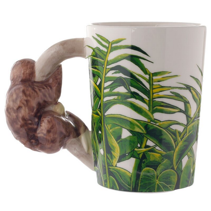 Jungle Explorer Sloth Ceramic Shaped Handle Mug