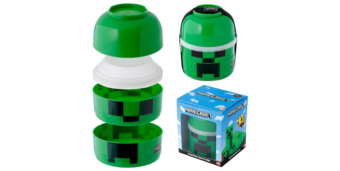 Minecraft Creeper Stacked Round Bento - Lunch Box