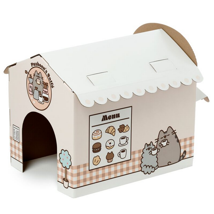 Pusheen the Cat Catfé Shaped Playhouse 100% Cardboard Cat Den