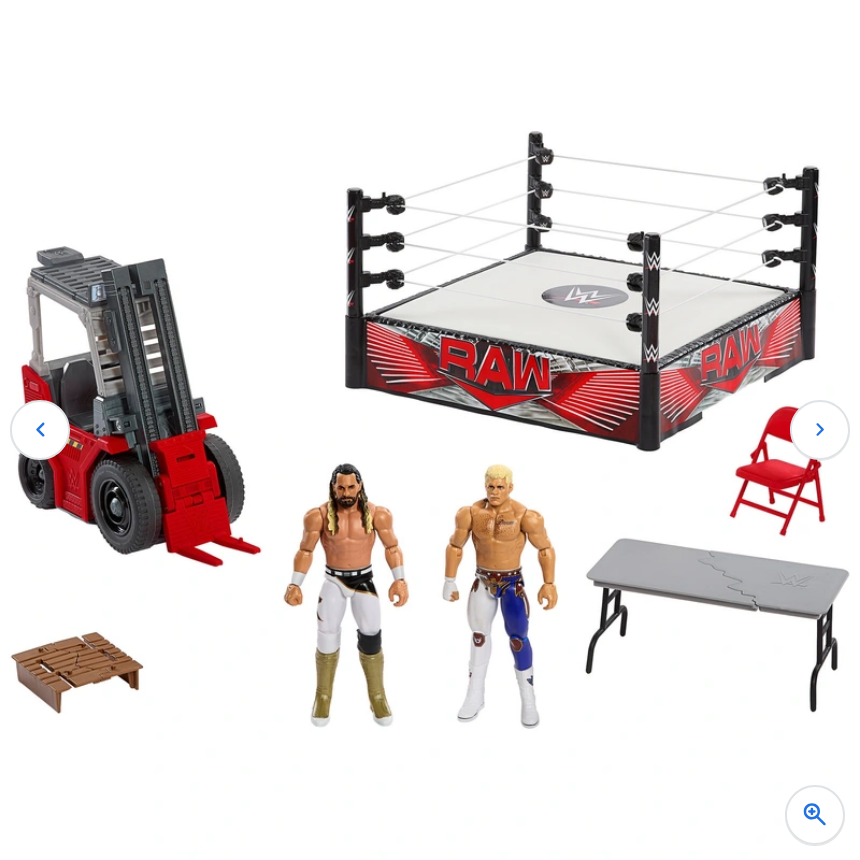 WWE Playset Wrekkin' Raw Brawl with Cody Rhodes and Seth Rollins Action Figures