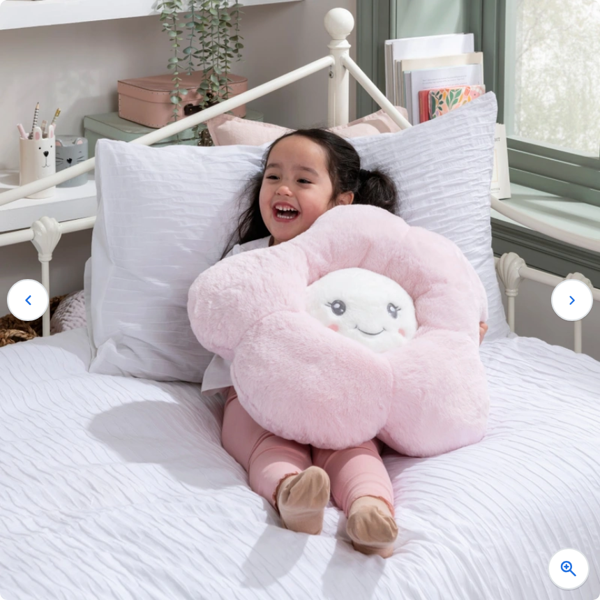 Daisy Flower Cushion Pink Plush 50cm