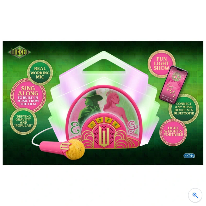Wicked Sing-Along Bluetooth Boombox with Microphone
