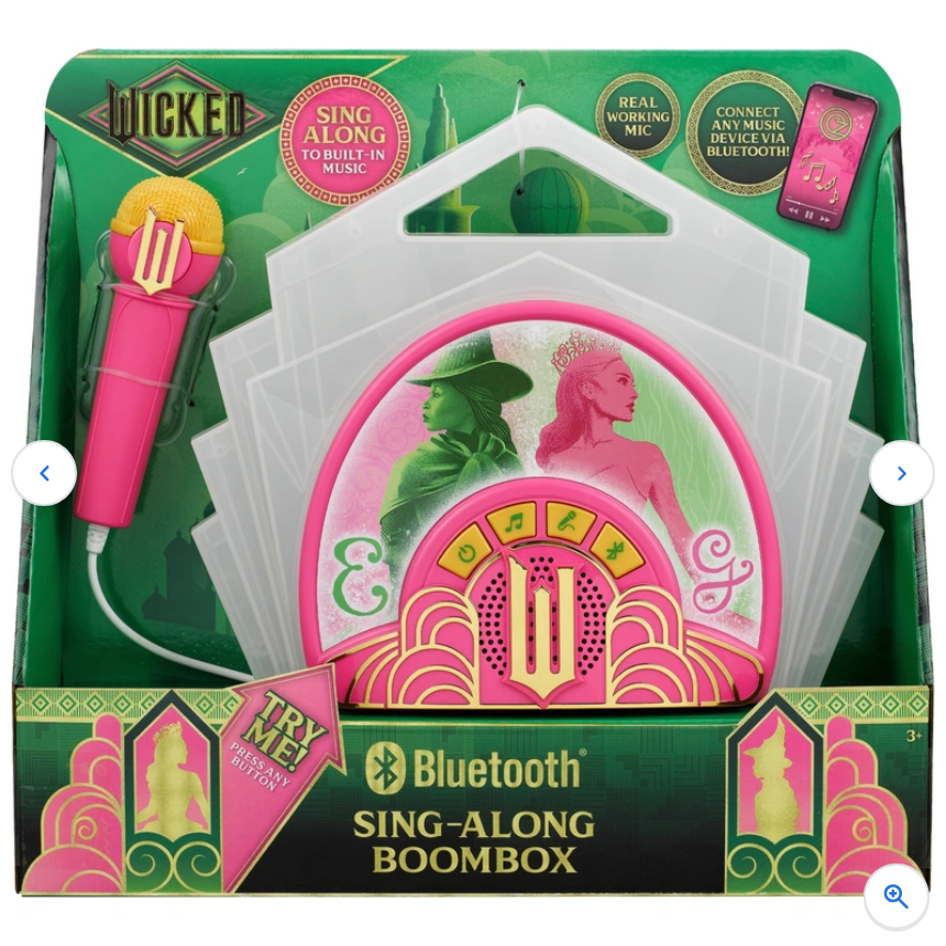 Wicked Sing-Along Bluetooth Boombox with Microphone