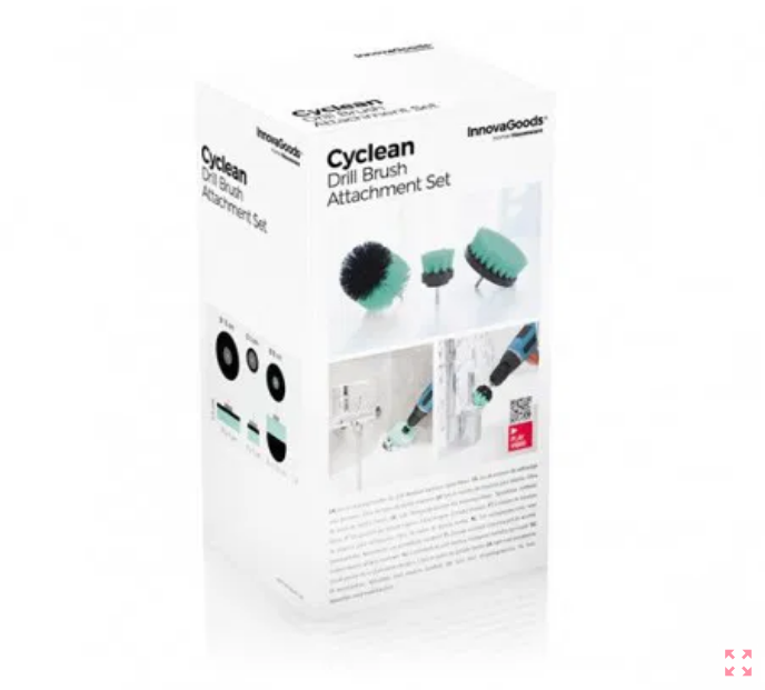Cyclean InnovaGoods 3 Piece Drill Cleaning Brush Set