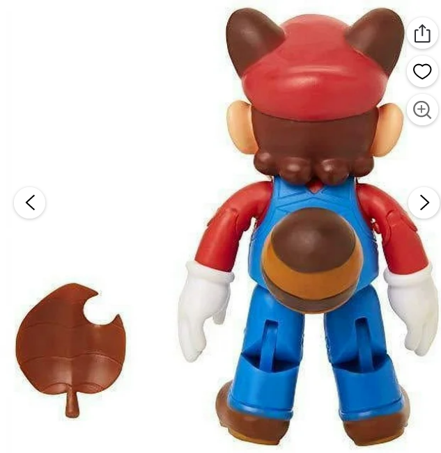 Super Mario Raccoon Mario With  Super Leaf 10cm Action Figure