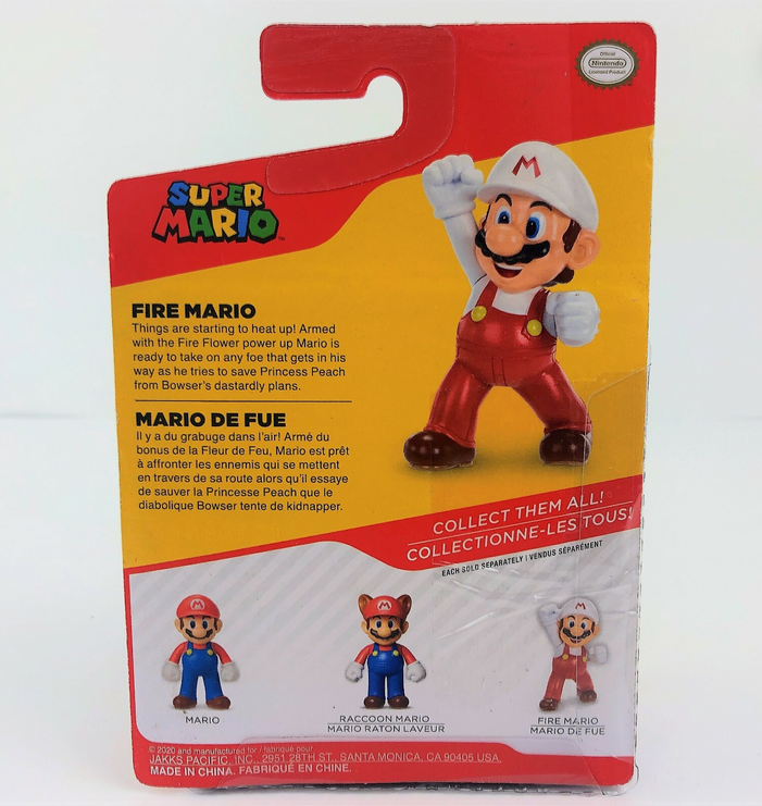 Super Mario Fire Mario Fist Bump 2.5 inch Action Figure