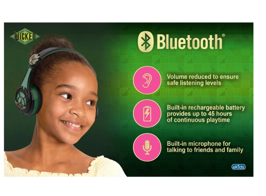 Wicked Elphaba Kids' Wireless Bluetooth Headphones