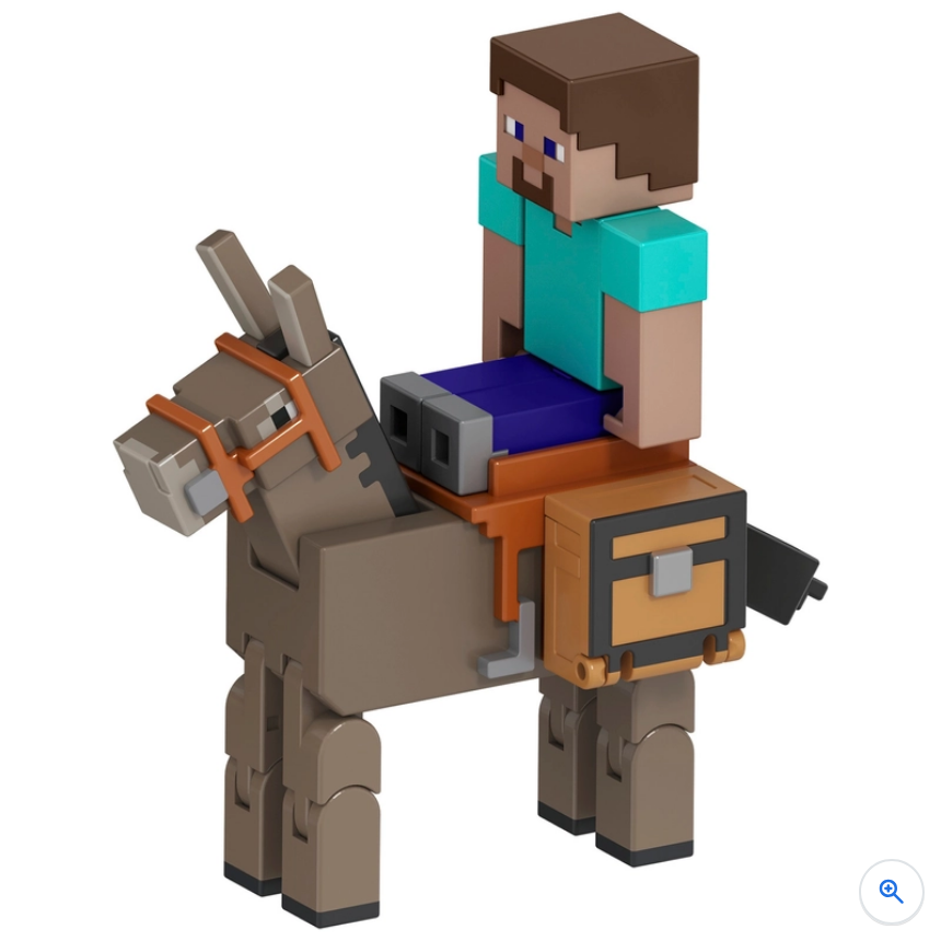 Minecraft Steve & Donkey 2-Pack Action Figures | Toy Set | New Sealed