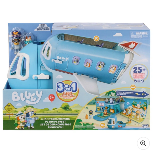 Bluey 3-in-1 Transforming Plane Playset