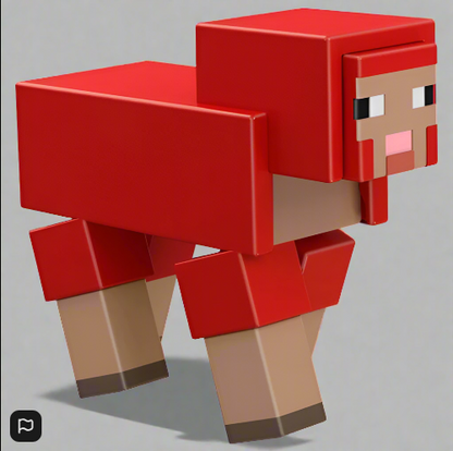 Minecraft 8cm Figure Red Sheep
