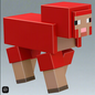 Minecraft 8cm Figure Red Sheep