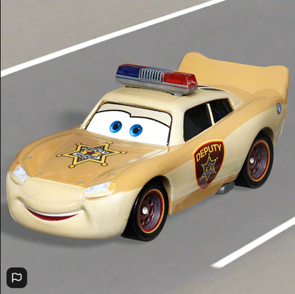 Disney Pixar Cars 1:55 Scale Die-Cast Lightning McQueen Deputy Hazzard Figure