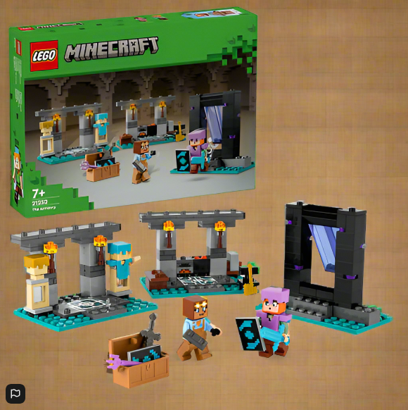 LEGO Minecraft 21252 The Armoury Toy with Character Figures