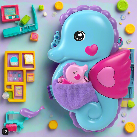 Polly Pocket Daddy & Me Seahorse Purse Compact Playset