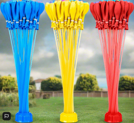 Zuru Bunch O Balloons 3 Bunches 100 Self-tying, Rapid-Fill Water Balloons 1 Pack Red Yellow Blue