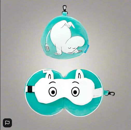 Relaxeazzz Moomin Plush Travel Pillow & Eye Mask