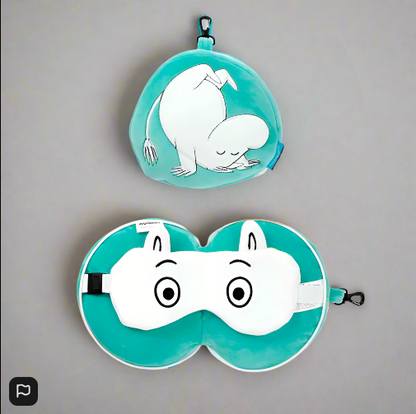 Relaxeazzz Moomin Plush Travel Pillow & Eye Mask