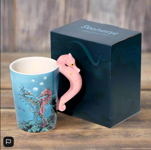 Lisa Parker Seahorse Ceramic Shaped Handle Mug