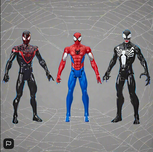 Marvel Spider-Man Titan Hero Series Miles Morales, Spider-Man and Venom