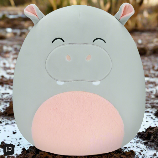 Squishmallows 30 cm Harrison Grey Hippo Soft Plush