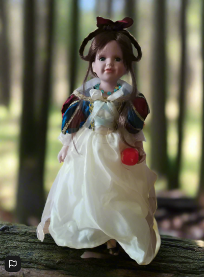 16 Inch Porcelain Doll In Snow White Outfit Boxed