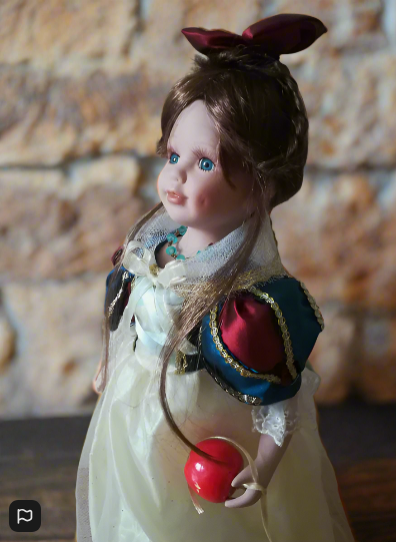 16 Inch Porcelain Doll In Snow White Outfit Boxed