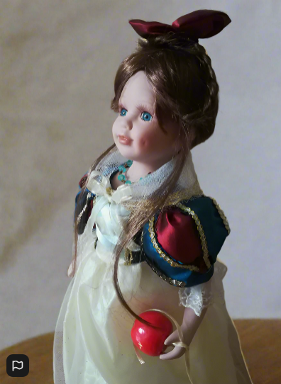 16 Inch Porcelain Doll In Snow White Outfit Boxed
