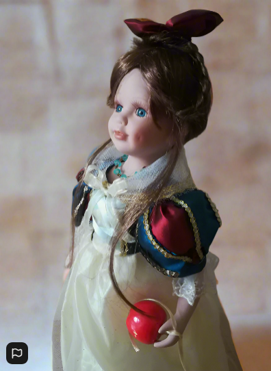 16 Inch Porcelain Doll In Snow White Outfit Boxed