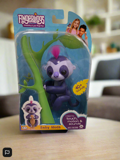 Purple Marge The Sloth Fingerfun Figure 40+ Sounds
