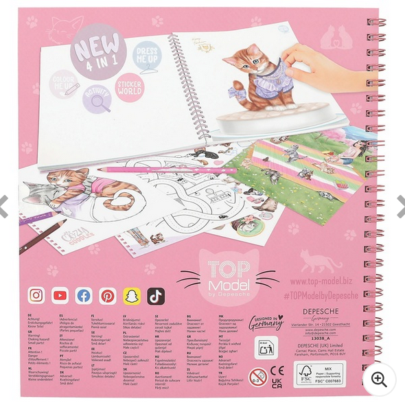 TOPModel Colouring Pages Book Kitty